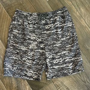 O’rageous Grey Camo Print Swim Trunks XL